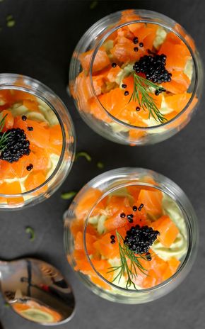 Les Verrines saumon et graines de chia