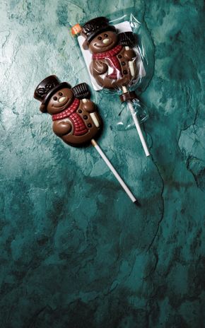 La Sucette bonhomme de neige au chocolat au lait ou blanc