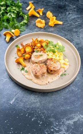 Filet mignon de porc aux chanterelles