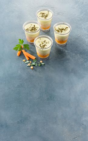 Les Verrines cabillaud et pickles de légumes