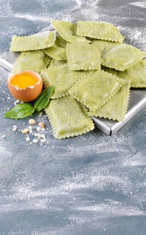 Les Ravioli au pesto épinards