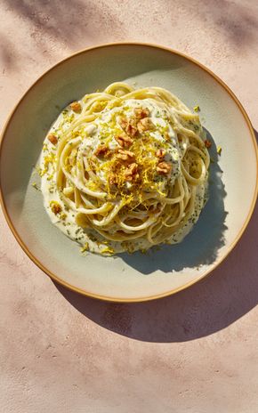 Les Pâtes au pesto blanc crémeux