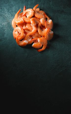 Les Queues de crevettes cuites