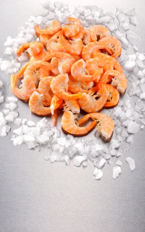 Les Queues de crevettes cuites