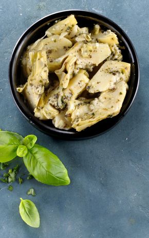 Les Quartiers d'artichauts basilic