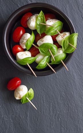 Les Brochettes tomates-mozzarella