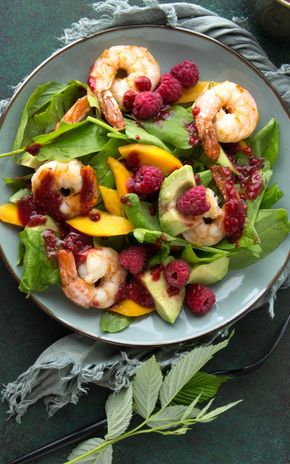 La Salade crevette framboises