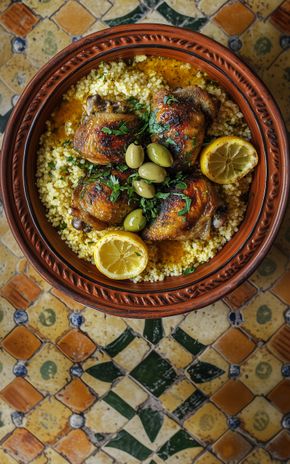 Le poulet aux olives et citron confit