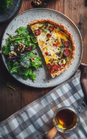 La Tarte rustique aux poireaux et chorizo