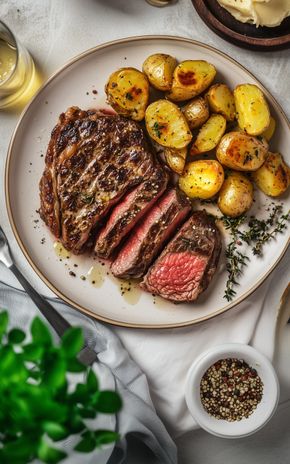 La Bavette grillée et pommes grenaille confites