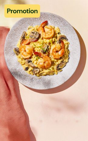 L’Orzo crémeux au curry, crevettes et poireaux