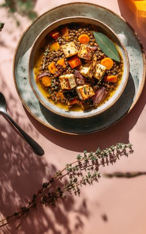 La Soupe de lentilles au tofu