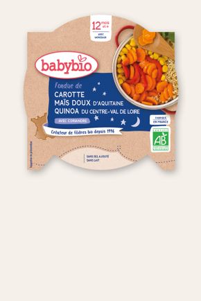 Fondue de carotte, maïs doux, quinoa à la coriandre BIO - dès 12 mois