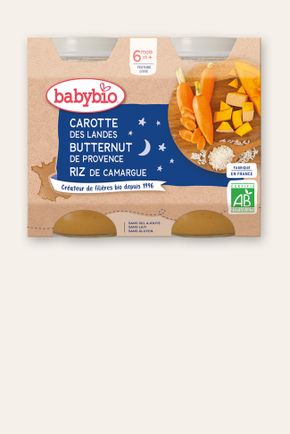 Carottes, butternut, riz de Camargue BIO - dès 6 mois