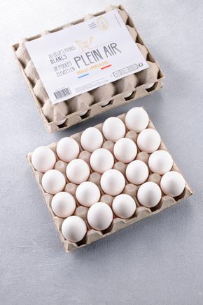 Les 20 œufs blancs frais plein air