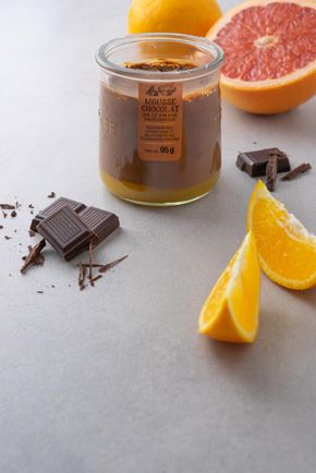 La Mousse au chocolat sur lit d'orange et de pamplemousse 95g "Les desserts du crémier"