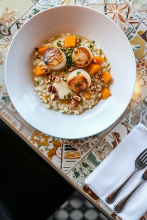Le Risotto aux noix de Saint-Jacques et potimarron