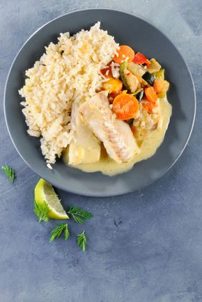 Le Dos de colin d'Alaska sauce crème citron aneth, riz basmati et légumes rôtis - 320g