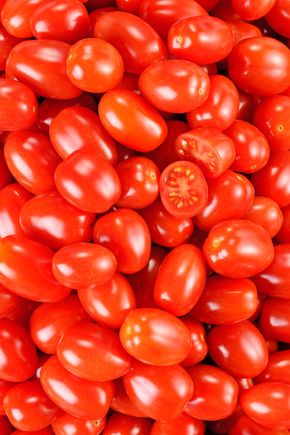 La Tomate cerise rouge allongée