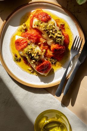 Le Cabillaud au four et tomates au gingembre