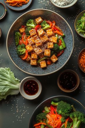 Le Wok de légumes et tofu au sésame