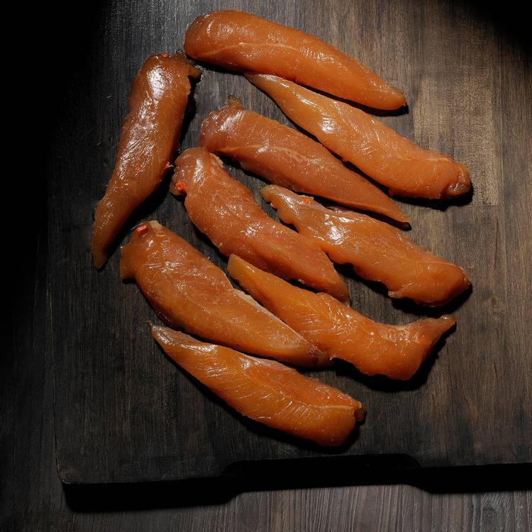 Les Aiguillettes de poulet  façon miel laqué