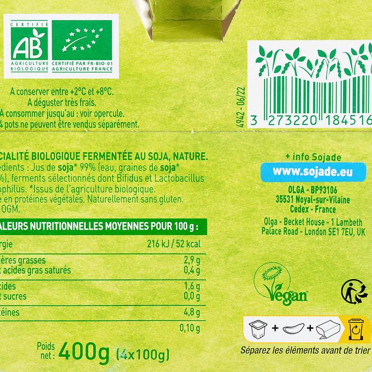 Les Yaourts soja nature 0% BIO - 3