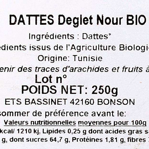 Les Dattes denoyautées  BIO - 2