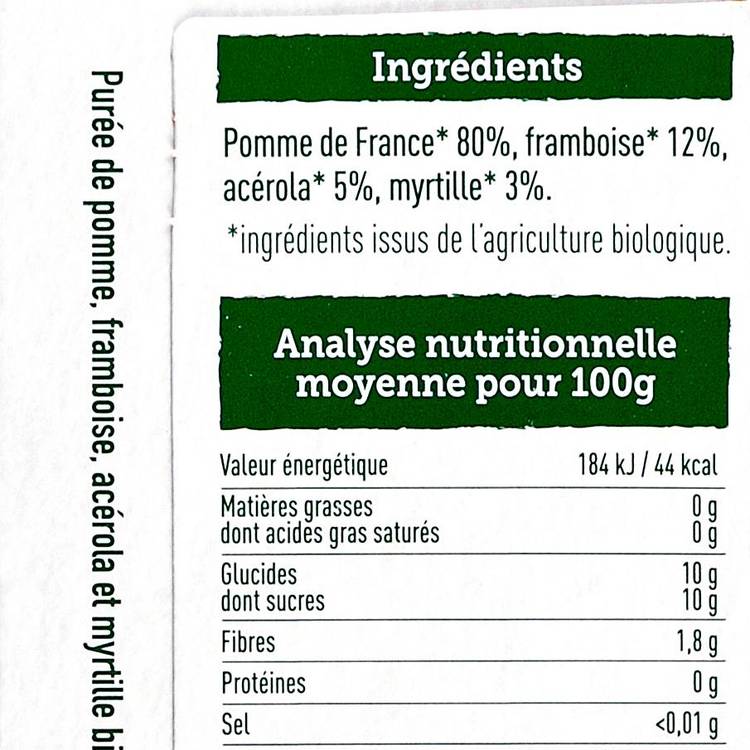 Les Compotes antioxydante pomme framboise myrtille BIO - 3
