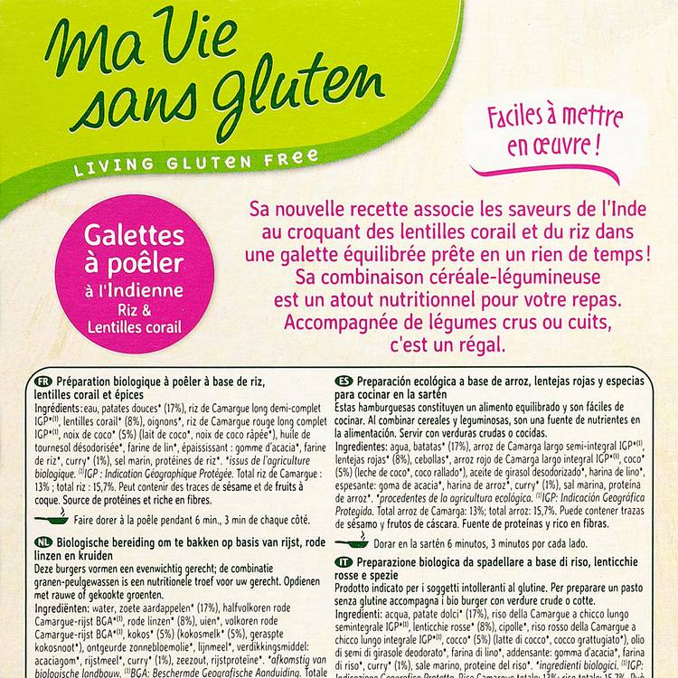 La Galette à l'indienne riz lentilles corail BIO et sans gluten - 2