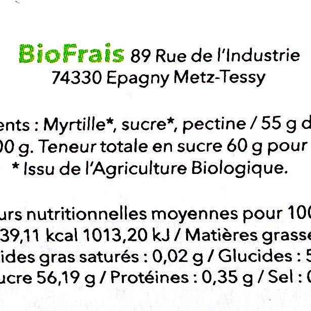 La Confiture de myrtille BIO - 2