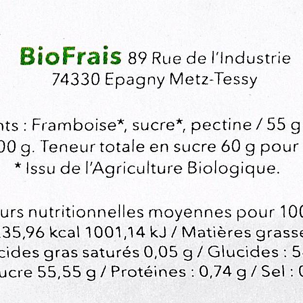 La Confiture de framboise  BIO - 2