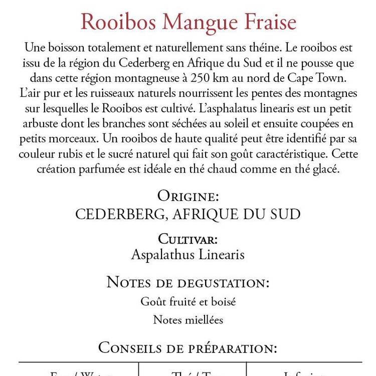 Le Rooibos Organique mangue fraise BIO d'Afrique du Sud en paquet de 100g - 4