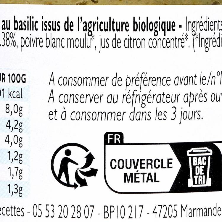 Le Tartinable d'artichaut basilic BIO - 2