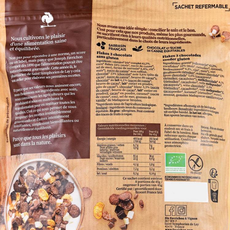 Les Corn Flakes 3 chocolats BIO et sans gluten - 2