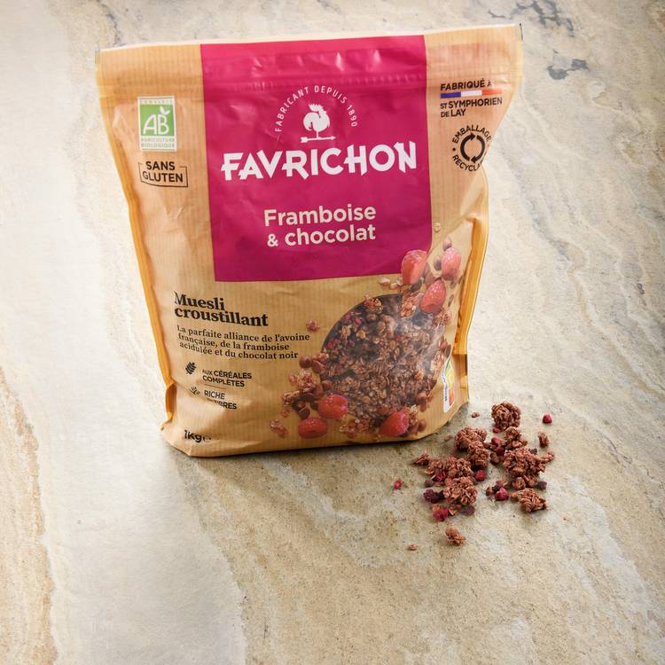 Le Muesli croustillant framboise et chocolat BIO
