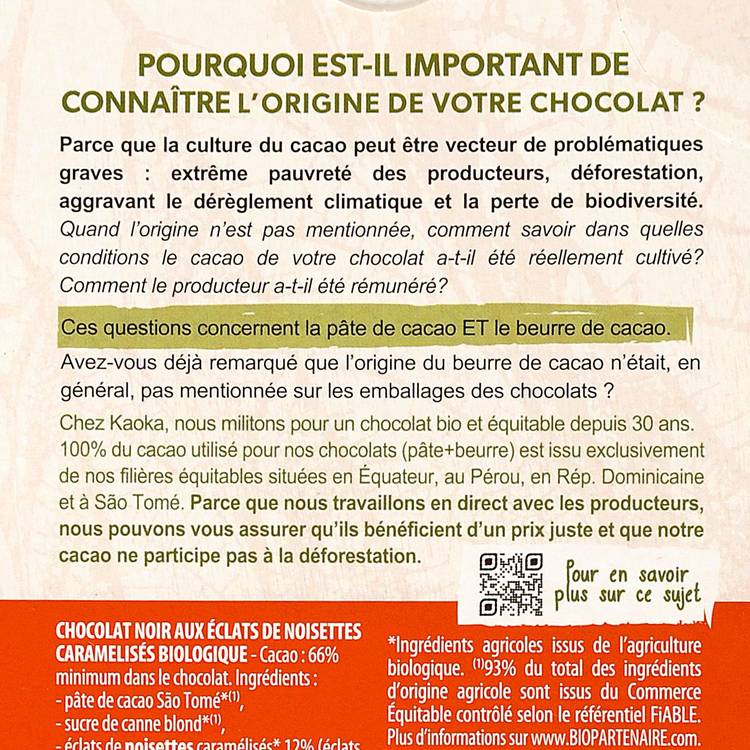 Le Chocolat noir noisettes caramélisées BIO - 3