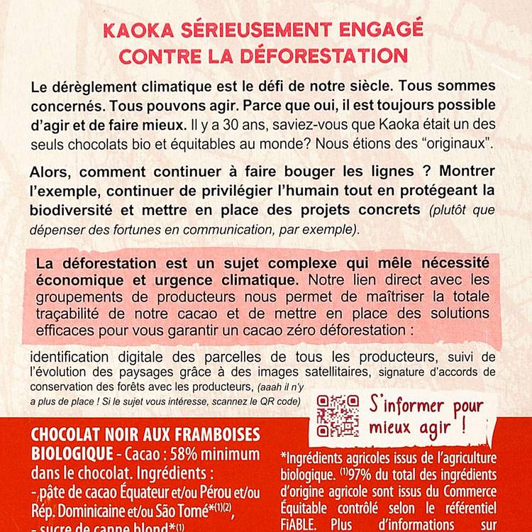 Le Chocolat noir framboises BIO - 3
