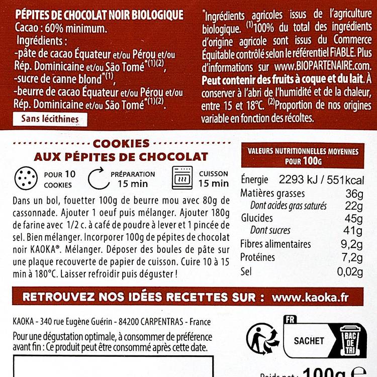 Les Pépites de chocolat noir 60% BIO - 3