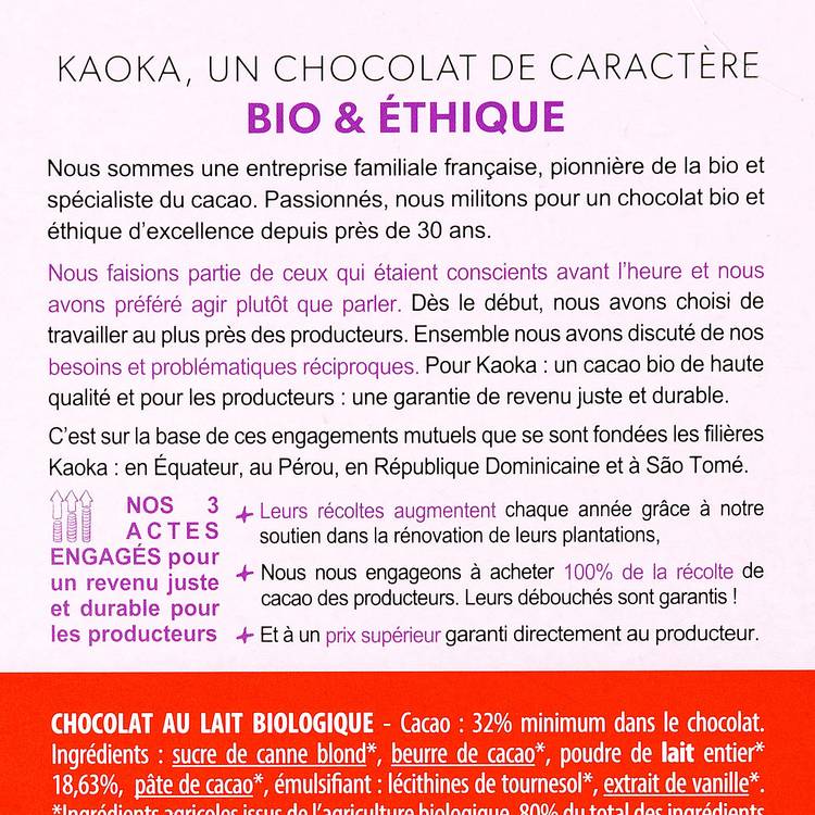 Le Chocolat au lait 32% BIO - 2