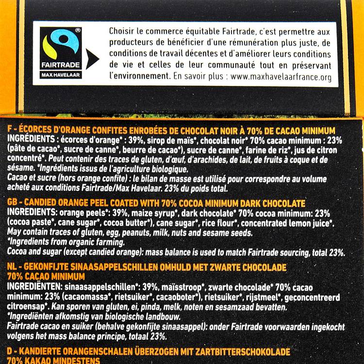Les Orangettes confites au chocolat noir BIO - 2