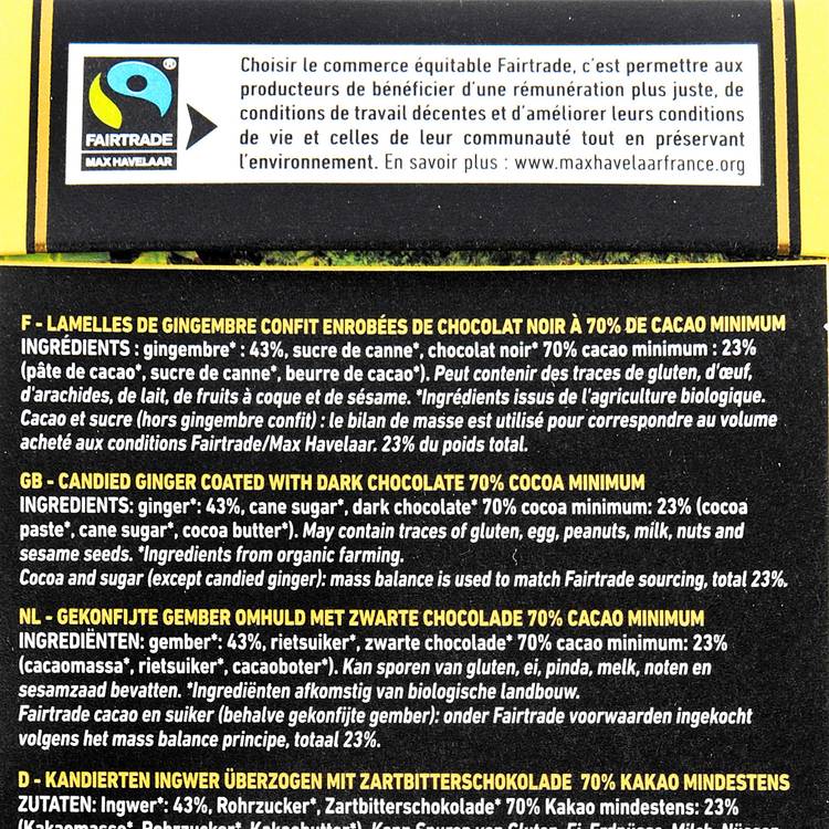 Les Gingembrettes confites au chocolat noir BIO - 2