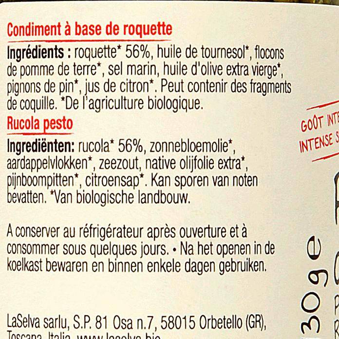 Le Pesto à la roquette BIO - 3