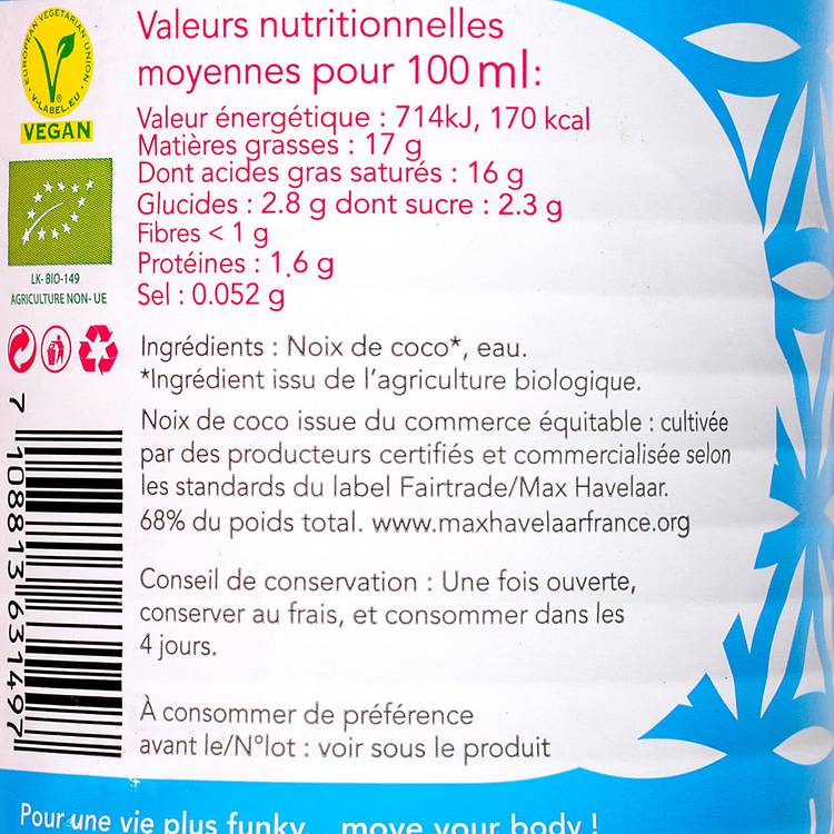 Le Lait de coco 17% BIO - 3