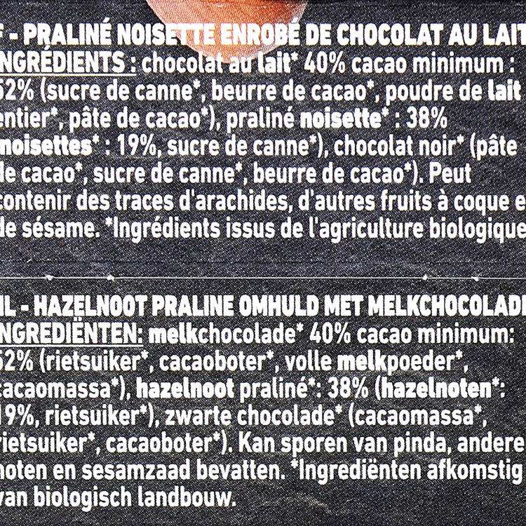 La Boîte de 6 petits œufs praliné noisette enrobés de chocolat au lait BIO - 3