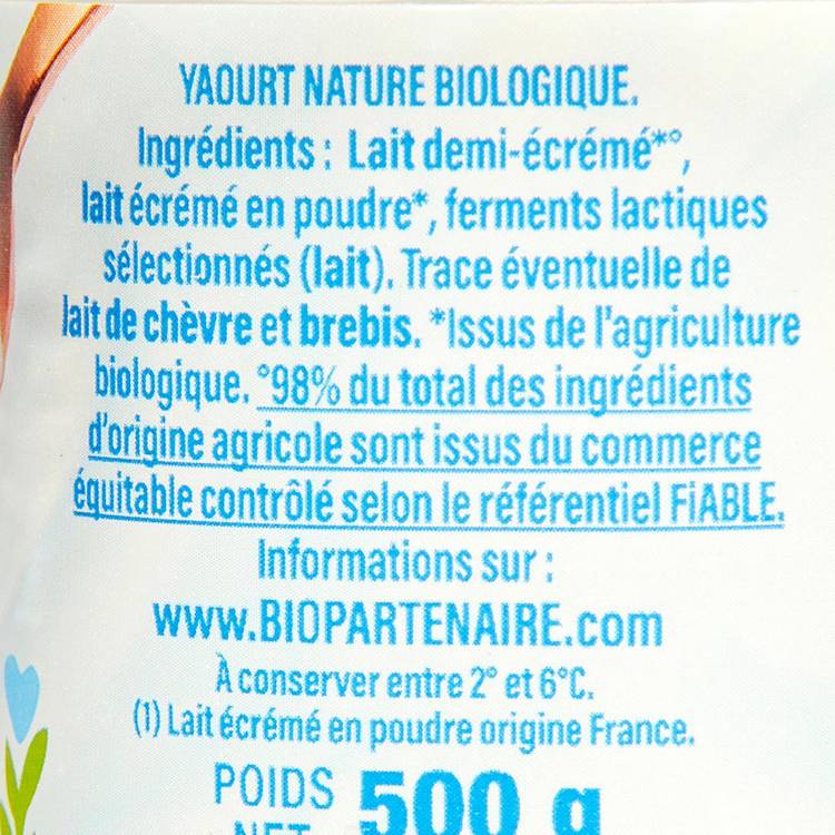 Les Yaourts nature demi-écrémé BIO - 4