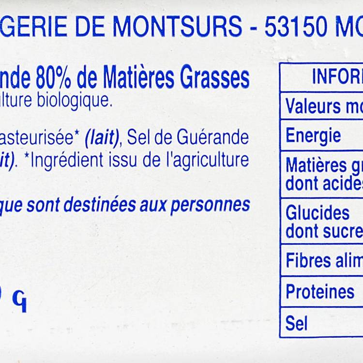 Le Beurre de baratte au gros sel de guérande BIO - 3