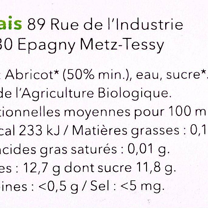 Le Nectar d'abricot BIO - 2