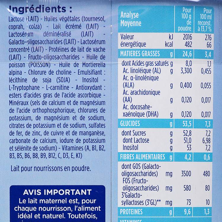 Le Lait "Gallia" Calisma 1 - 0 à 6 mois - 2