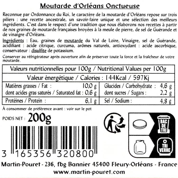 La Moutarde D'Orléans onctueuse "Martin Pouret" - 2